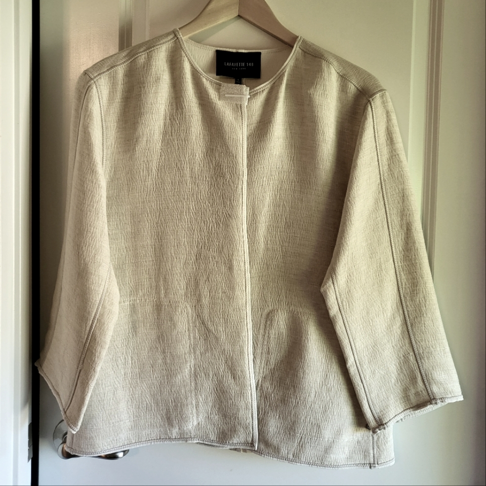 Nwt Lafayette 148 Ny Beige Top Jacket, Size S